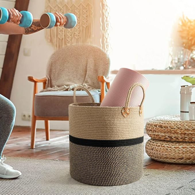CHICVITA Extra Large Jute Woven Storage Basket - Image 6