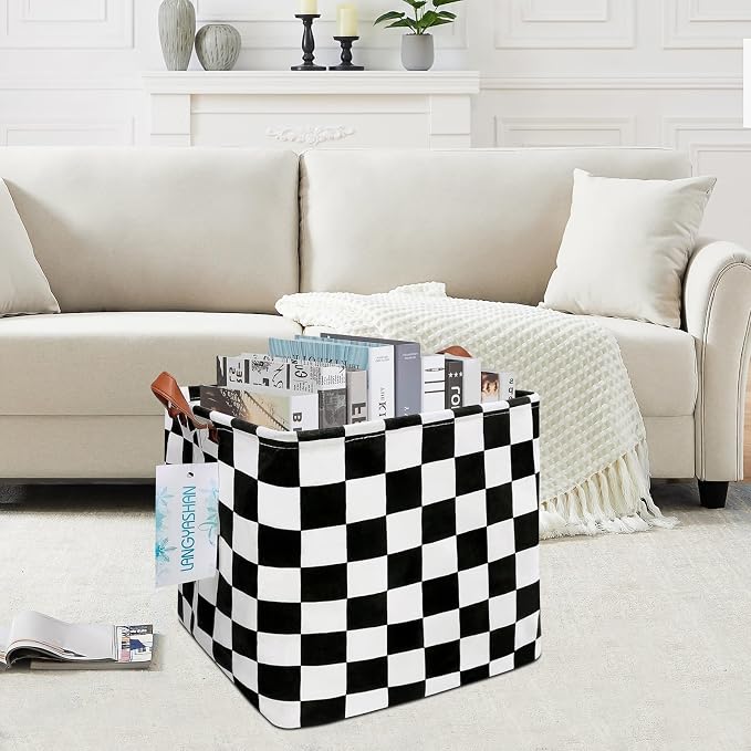 LANGYASHAN Square Storage Baskets Waterproof Canvas Children Laundry Nursery - Image 7