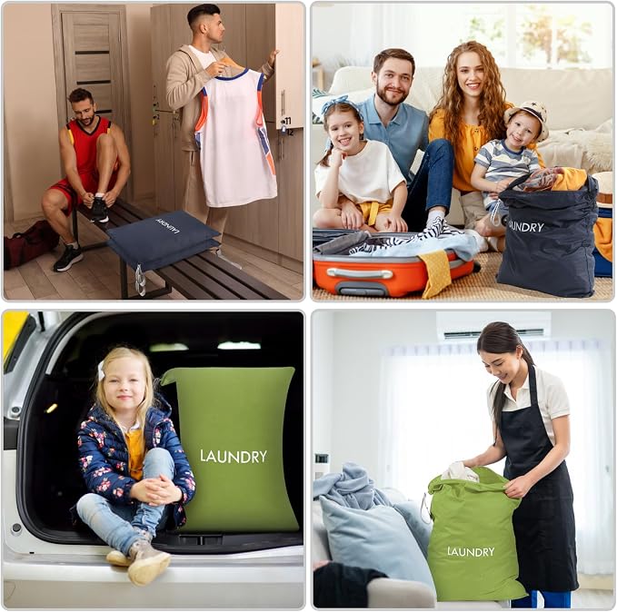 WiseBoy 2 Pack Laundry Bags, Travel Laundry Bag - Image 6