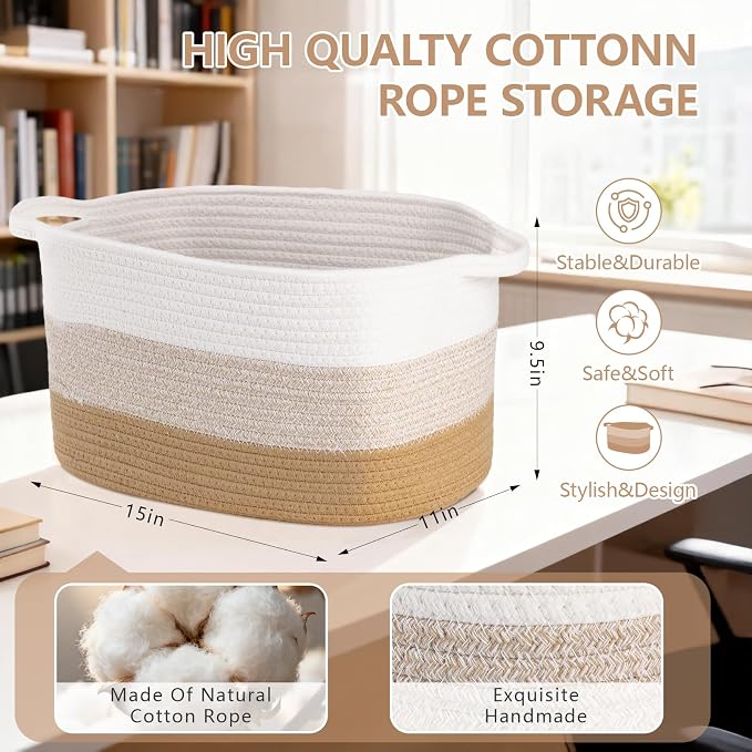 Cotton Rope Braid Storage Basket - Image 2