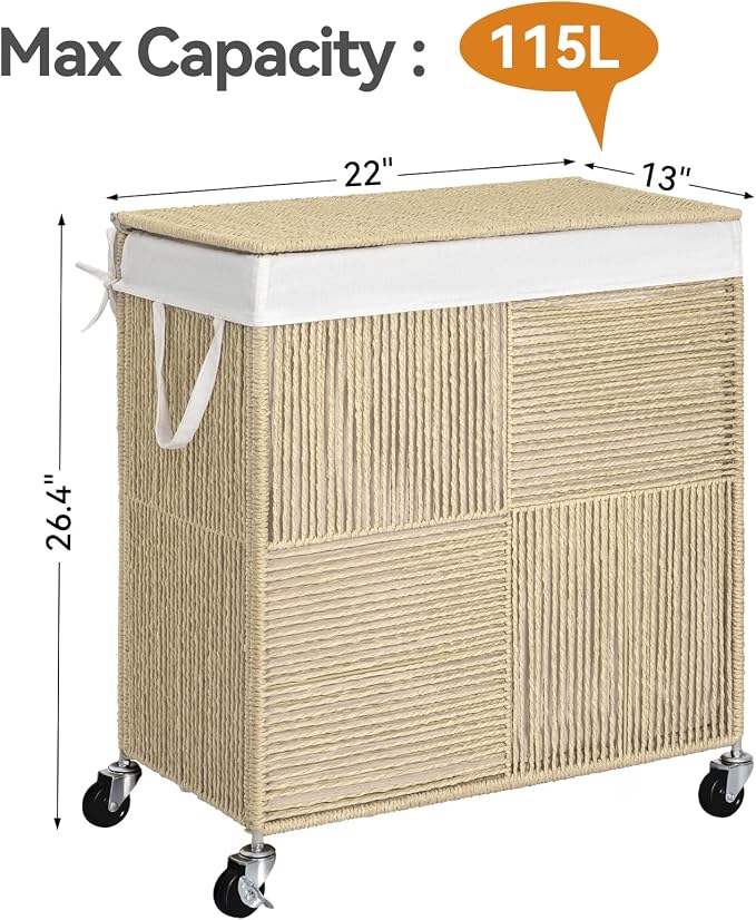 WOWLIVE Double Laundry Hamper - Image 4