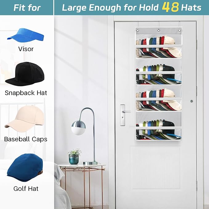 AOODA Clear Over the Door Hat Racks - Image 4