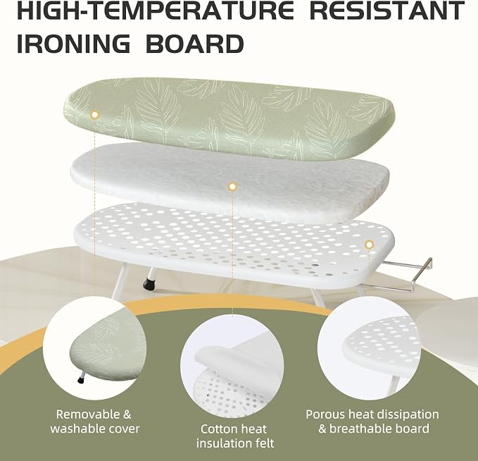 Mini Ironing Board Tabletop Ironing Board Compact Foldable Iron Board Thick - Image 2