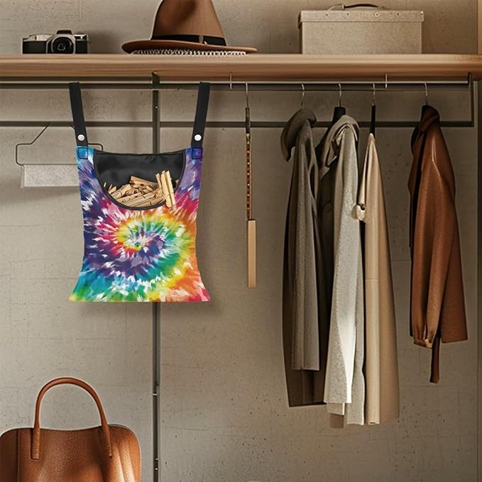 Rainbow Tie Dye Hanging Clothes Pin Bag - Image 4