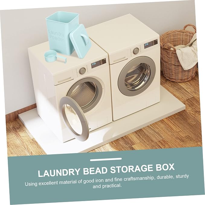 Beaupretty 1 Set Laundry Powder Storage Container Handle Iron Laundry Holder - Image 5