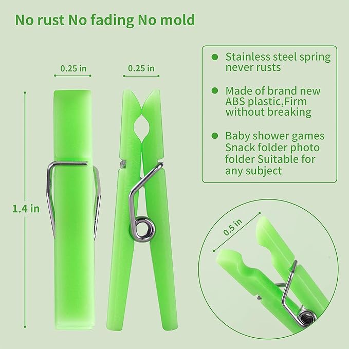 50 PCS Small Transparent Plastic Tool Paper Clips Clothespins Clip Clothing - Image 3