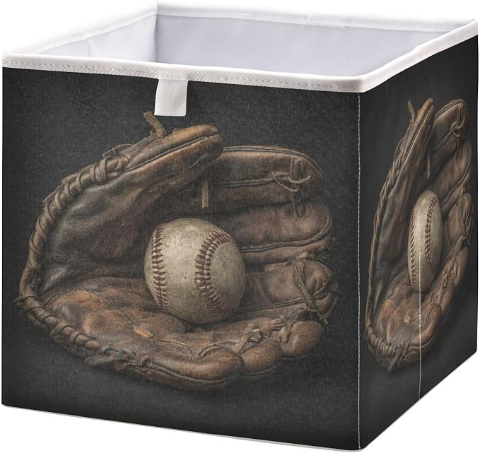 DOMIKING Baseball Glove Dark Print Storage Baskets - Image 2