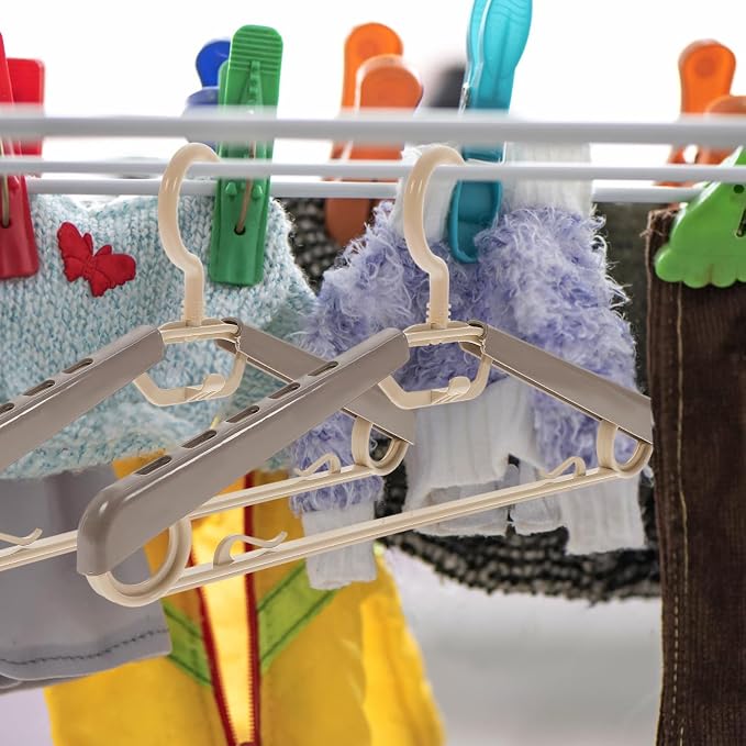 Zerodeko Adjustable Clothes Rack 10-Pack Heavy Duty Extra Wide Plastic Pants - Image 5