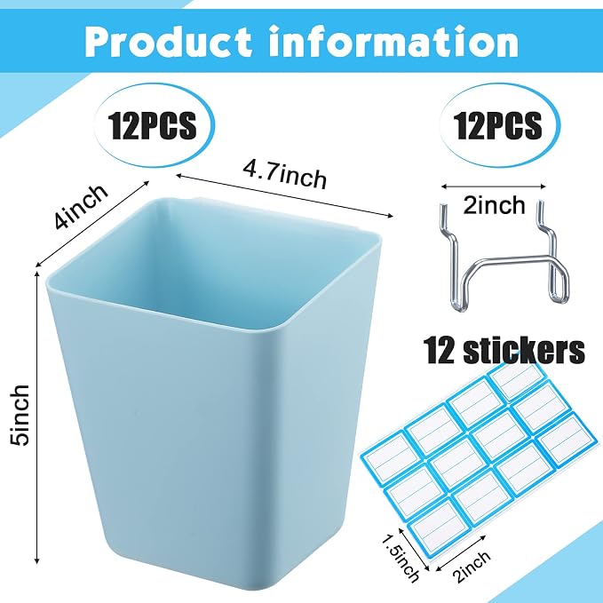 Namalu 12 Pack Peg Board Storage Bins - Image 2