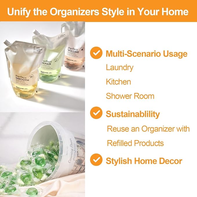 FEXIA 3+2 Pack Laundry Pods Containers and Dryer Sheet Holder - Image 5