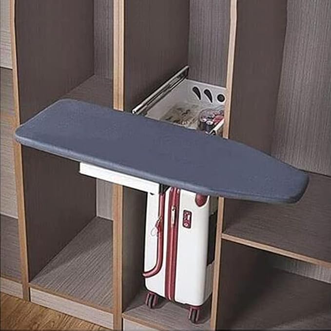 Ironing Board Retractable Pull Out Ironing Board Closet Sliding Out Swivel Iron - Image 7