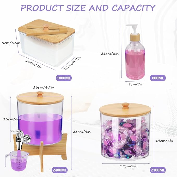 Laundry Room Organization Set 12, Laundry Pods Container & Dryer Sheet Holder - Image 4