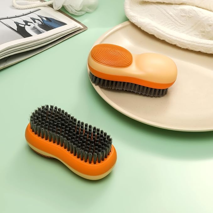 Laundry Stain Brush 2 Pack Two-Side Soft Bristle Scrub Brush - Image 5