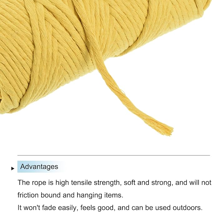 MECCANIXITY Cotton Rope Twisted Braided Twisted Single Strand Cord, Plant Hanger - Image 4