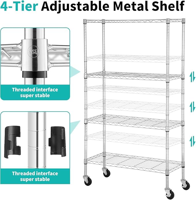 Meet perfect 4-Tier Wire Shelving Unit - Image 5