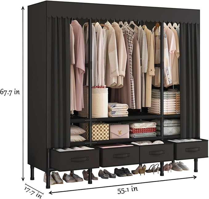 Portable Closet, Garment Rack, Heavy Duty Clothes Rack - Image 3