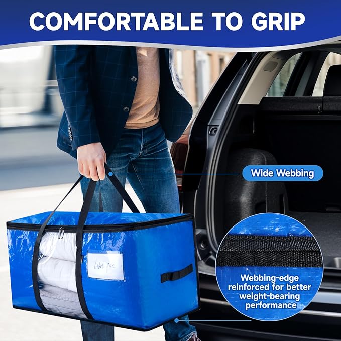 CONGREGATE 8-Pack Heavy Duty Blue Moving Bags - Image 3