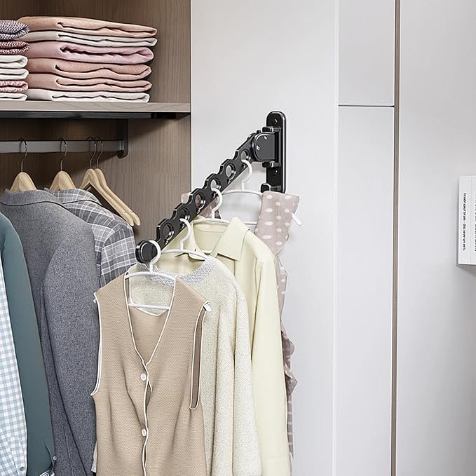 Wall Mounted Clothes Hanger Rack Folding Wall Mounted Clothes Hanger - Image 5