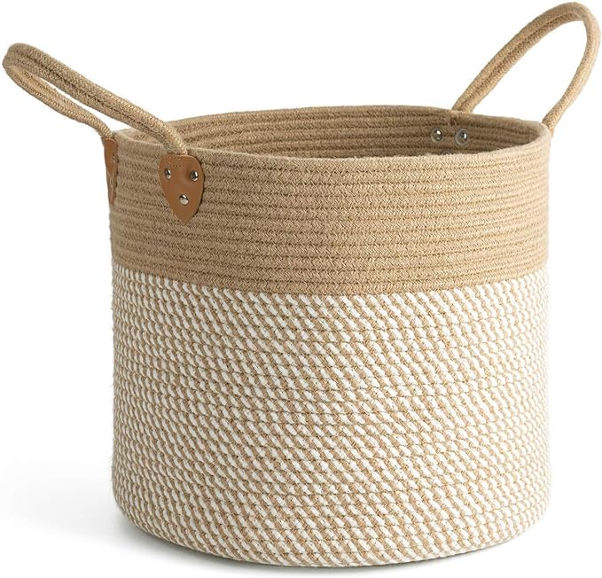 CHICVITA Large Wicker Jute Woven Storage Basket by CHICVITA