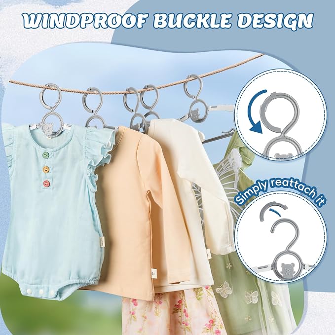 60 Pack Baby Hangers for Closet Adjustable, Extendable Adjustable 11~14inc - Image 4