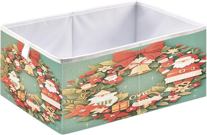 senya Large Storage Bins Wreath Two Collapsible Foldable Storage Cubes Fabric - Image 2
