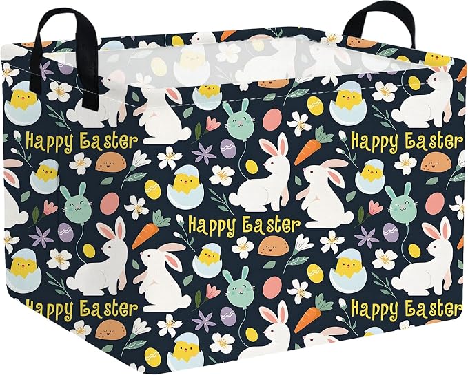 Rectangular Black Easter basket, Easter basket empty, Kids Storage Baskets by FXOCSHE