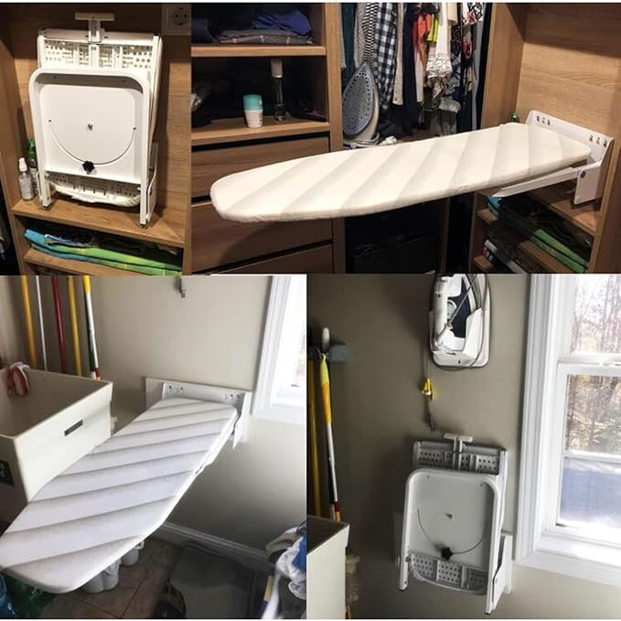 Ironing Board 180° Swivel Wall Mounted Ironing Board Fold-up Laundry Iron Board - Image 7