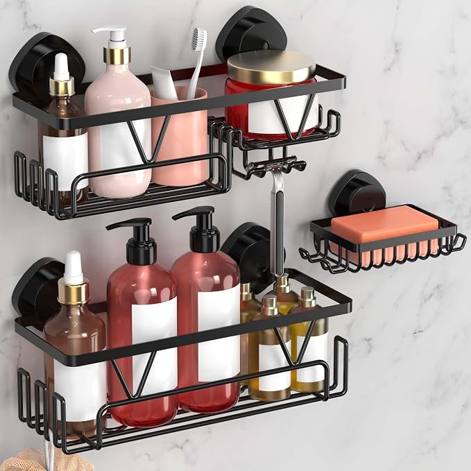 KEGII Shower Caddy Suction Cup, 3 Pack Removable Shower Shelves by KEGII