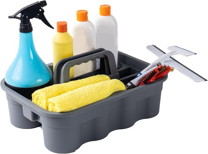 Matthew 3 Pack Large Plastic Tote Tool & Deluxe Supply Cleaning Caddy w/Handle - Image 3