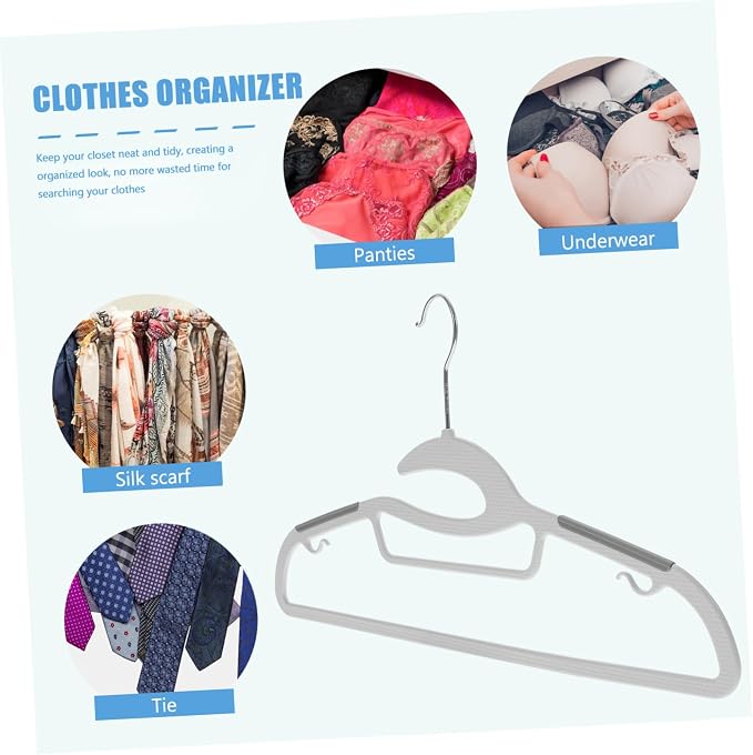10pcs Non-Slip Extra Wide Plastic Clothes Hangers Heavy Duty Space Saving - Image 7
