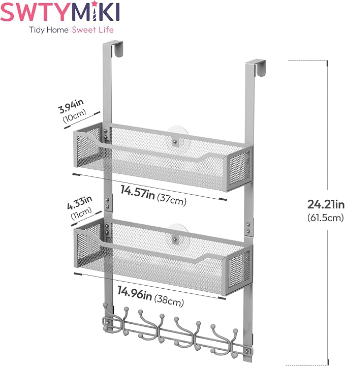 SWTYMIKI Over The Door Hooks Organizer - Image 3