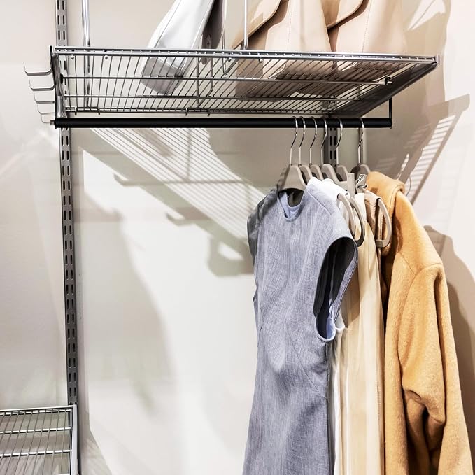 2 Pack Wire Shelving Garment Hanger Bar Wire Shelving Accessories Industrial - Image 5