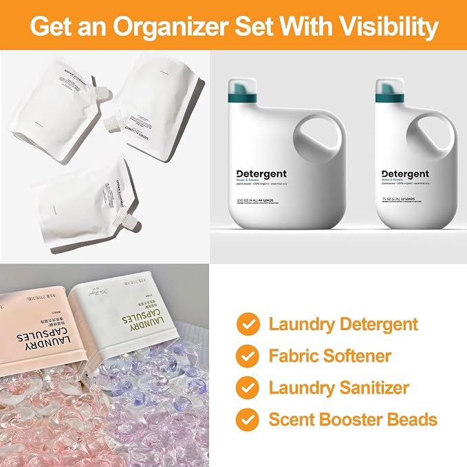 FEXIA 3+2 Pack Laundry Pods Containers and Dryer Sheet Holder - Image 8