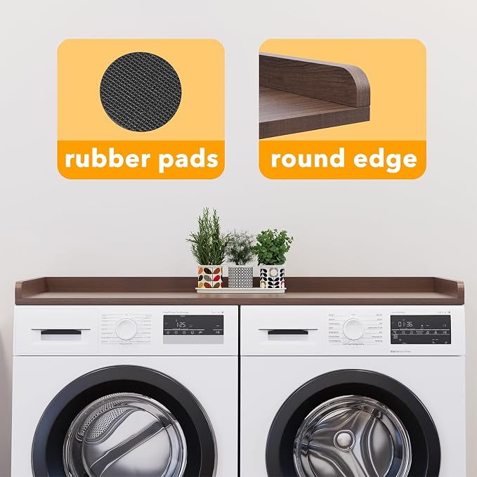 SpaceAid Washer Dryer Countertop, Laundry Wood Shelf Topper - Image 7