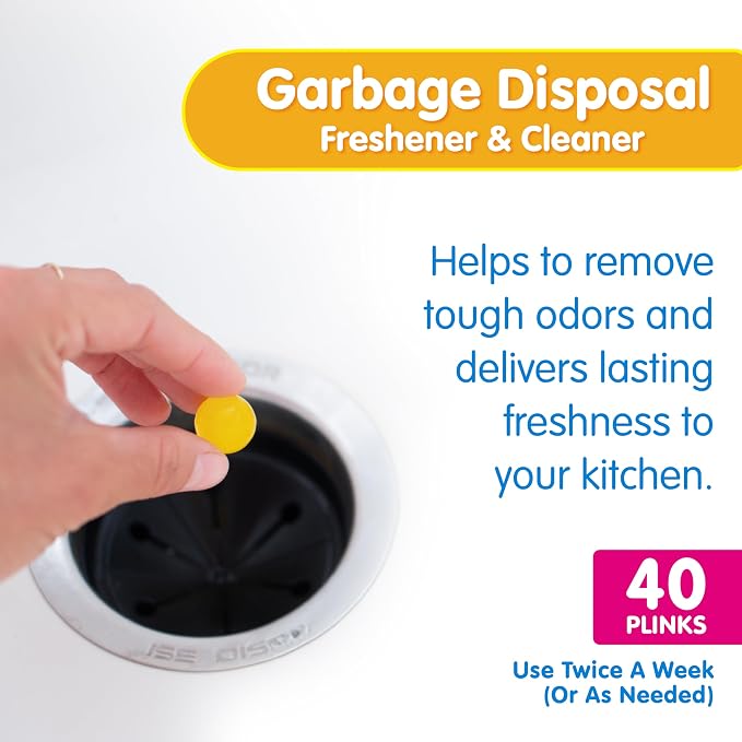 Plink Garbage Disposal Cleaner, Freshener & Odor Removing Balls, Fresh Lemon - Image 2
