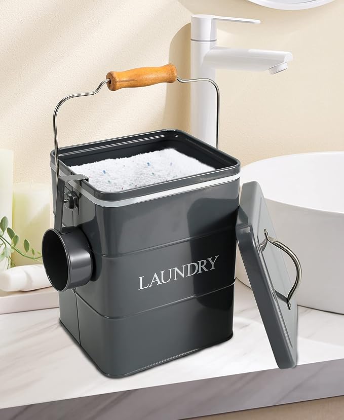 Laundry Powder Bin, Washing Powder Storage Tin - Image 6