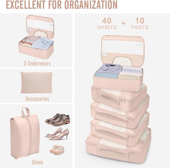 Veken 10 Set Packing Cubes for Travel, Beach Vacation Essentials Accessories - Image 7