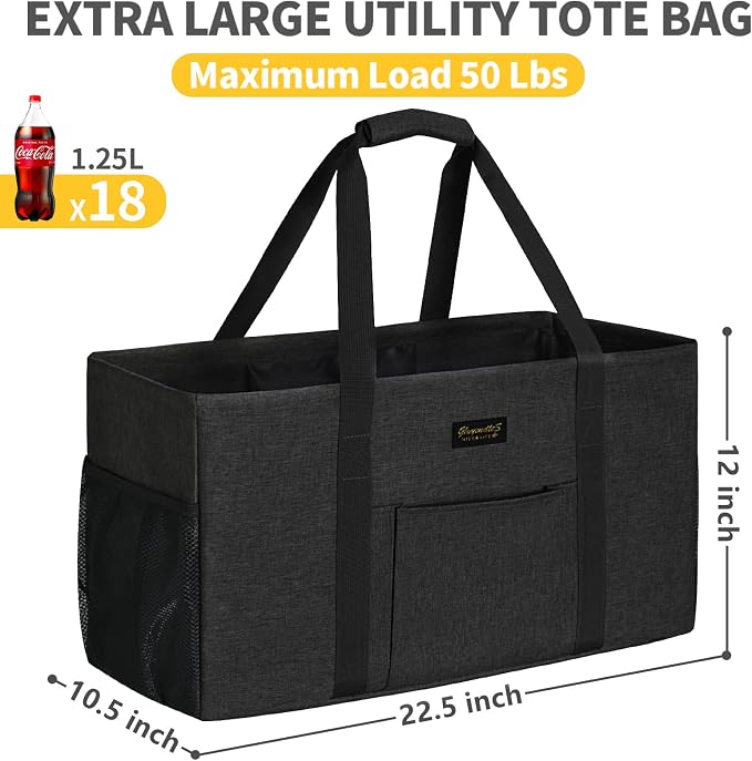 GhvyenntteS Extra Large Utility Tote Bag, Stand Up Utility Tote - Image 4