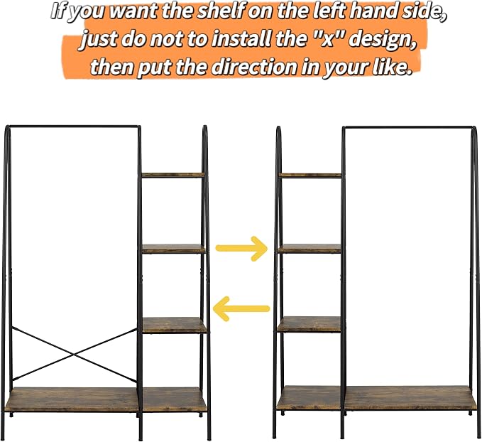 Finnhomy Rustic Clothes Rack, Clothing Rack - Image 7