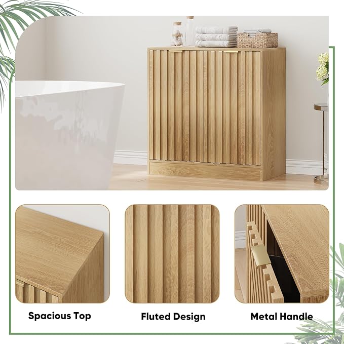 Smuxee Double Tilt Out Laundry Hamper Cabinet, Hidden Laundry Cabinet - Image 4