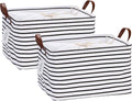 Hinwo 2-Pack Large Canvas Fabric Storage Baskets by Hinwo