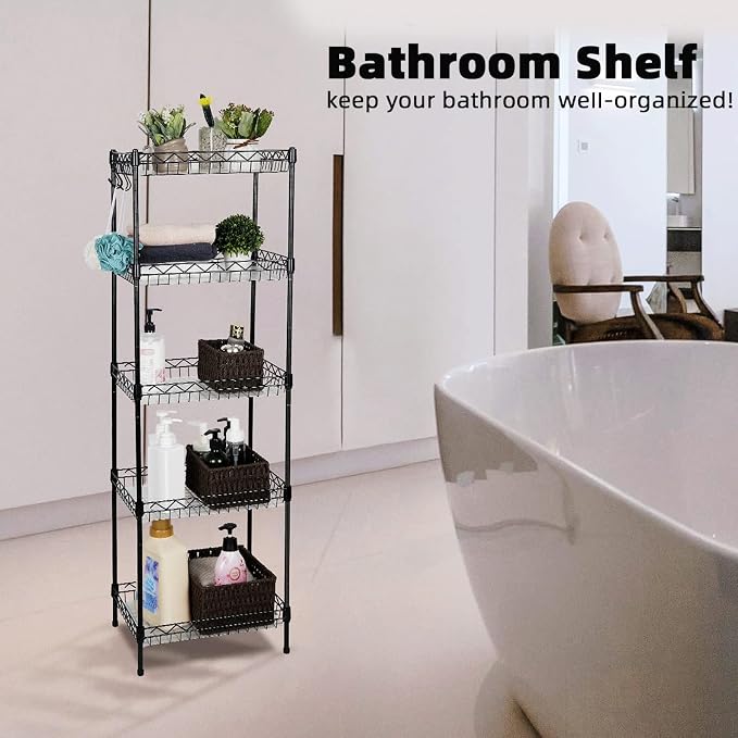 Storage Shelves, 5-Tier Wire Shelving Unit - Image 5