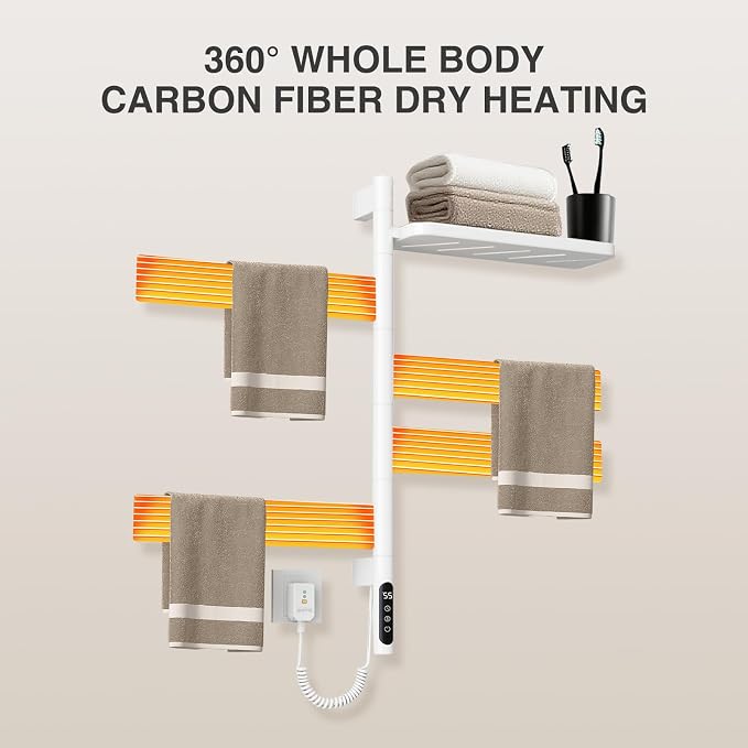 Swivel Heated Towel Rack Electric Towel Warmer - Image 5