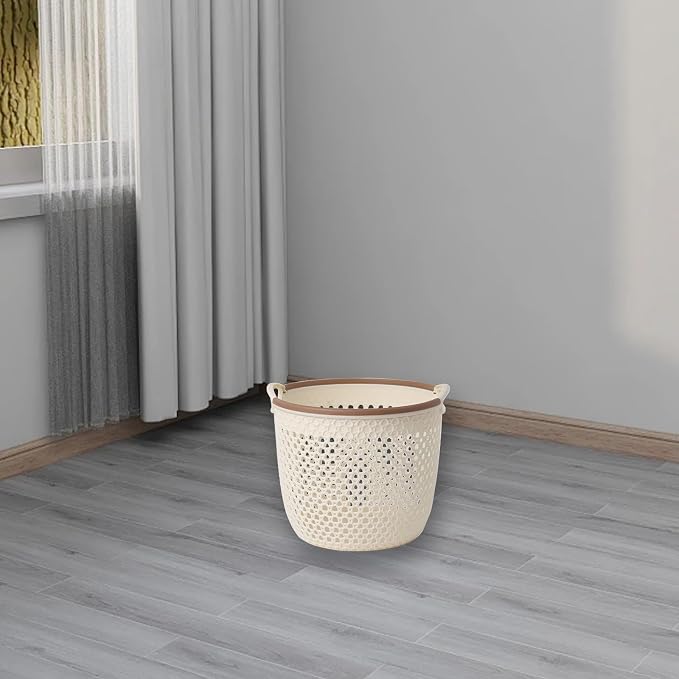 Flexible Laundry Basket with Handles, Portable Round Bin, Plastic Laundry - Image 6