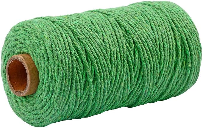 109 Yards 3mm Macrame Cotton Cord 4 Strand Twisted Twine Strings Rope by Zhiheng
