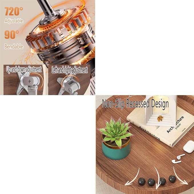 Folding Table Wall Mounted Small Round Tray, Wall Mounted Floating, - Image 7