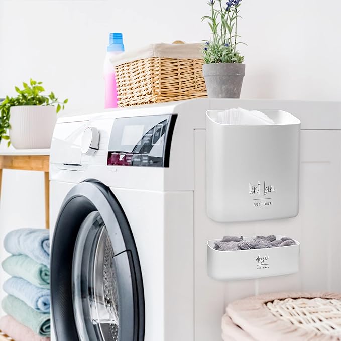 Magnetic Lint Bin for Laundry Room Organization and Storage, Waste Holder and - Image 8