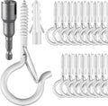 50 Pcs Screw-in Hooks for Outdoor String Lights, Q Hangers Hooks for Outside by FSAH
