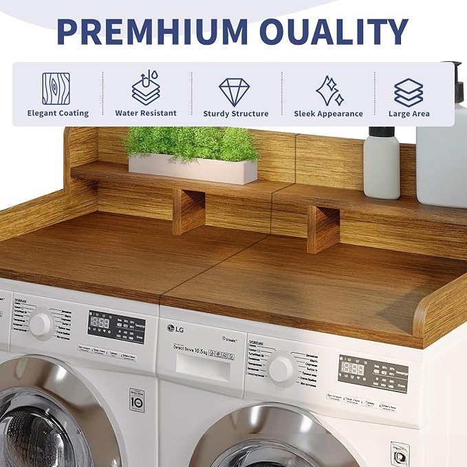 Washer Dryer Countertop with Shelf, Double Layer Organizer - Image 5