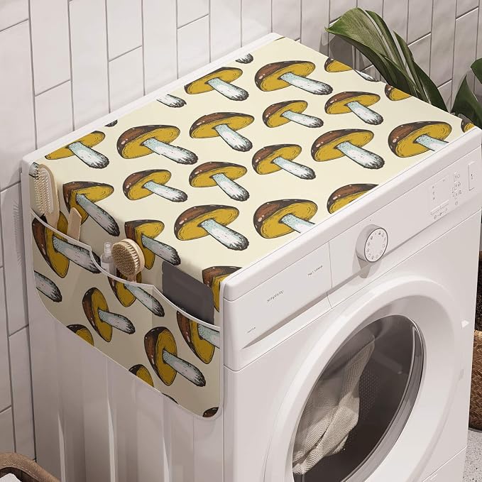 Ambesonne Mushroom Washing Machine Organizer, Repetitive Autumnal Forest by Ambesonne